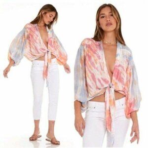 Young Fabulous & Broke Carmen Tie-Dye Crop Top – Size Small – New